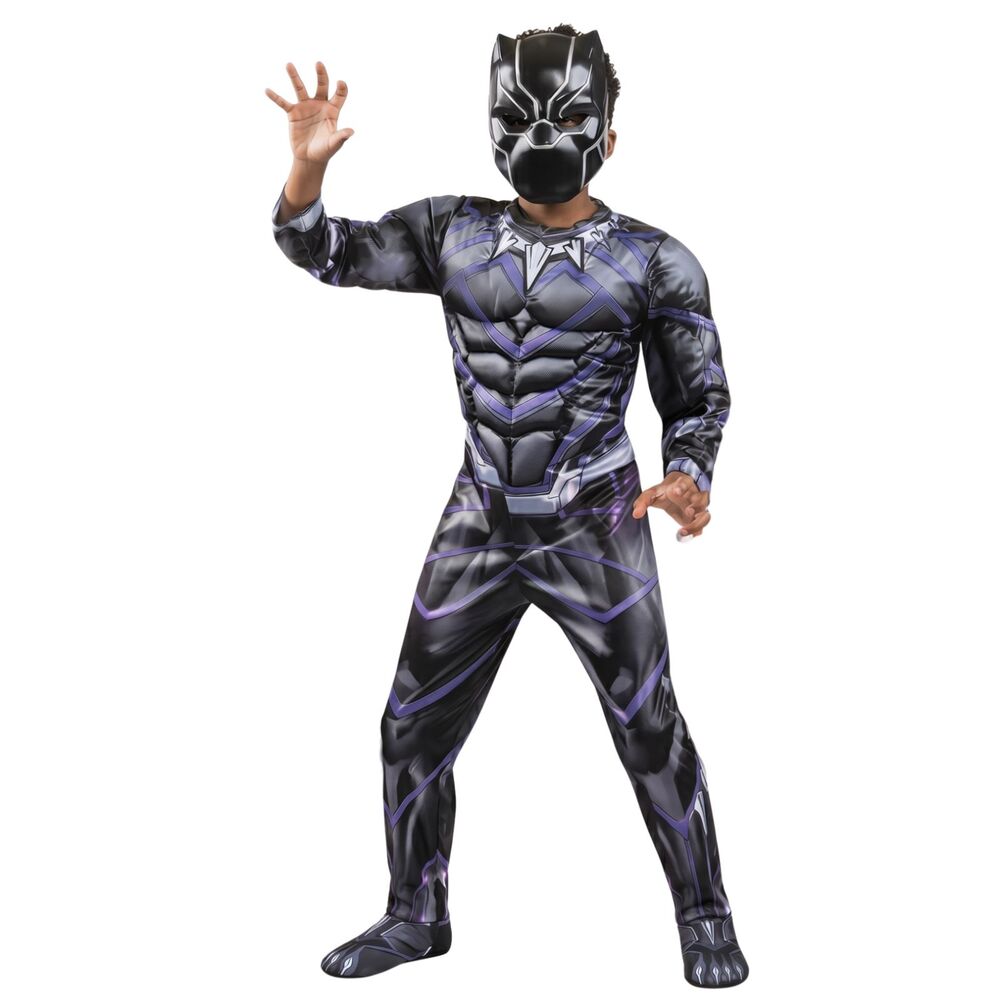 🐾 Marvel Black Panther Light-Up Muscle Costume Kids L 12-14 NWT